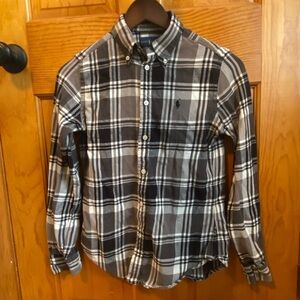 Ralph Lauren Black Plaid Button Down Plaid Shirt Size XS